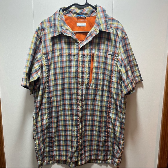 Columbia Men's Short Sleeve Button Down Omni-Shade Shirt‎ Plaid Size XL - Picture 1 of 6